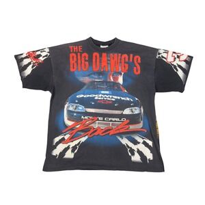 Vtg 1997 Dale Earnhardt Big Dawg's Back NASCAR AOP T Shirt XXL Chase USA Faded